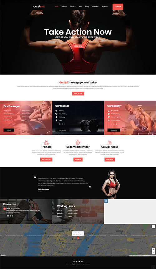 Website Phòng tập Gym Fitness Trẻ Trung Năng Động