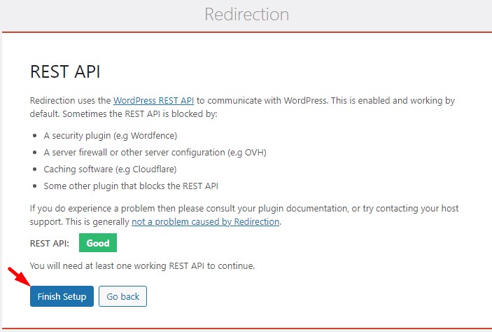 Rest API Plugin Chuyển hướng Redirection