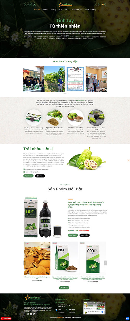 Mẫu website Giới thiệu sản phẩm, thực phẩm sạch, thực phẩm chức năng đẹp mắt hiệu quả 04