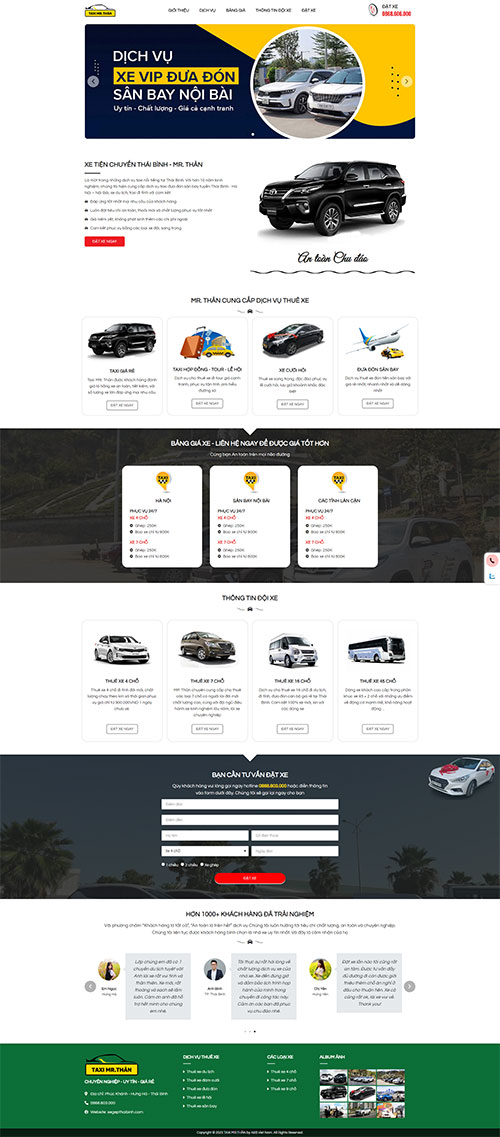 Thiết kế website Dịch vụ Taxi, xe tiện chuyến, xe du lịch, xe đưa đón hiệu quả chuyên nghiệp 01