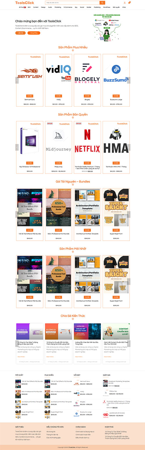 Thiết kế website Bán Tool Phần Mềm Máy Tính Software uy tín 02